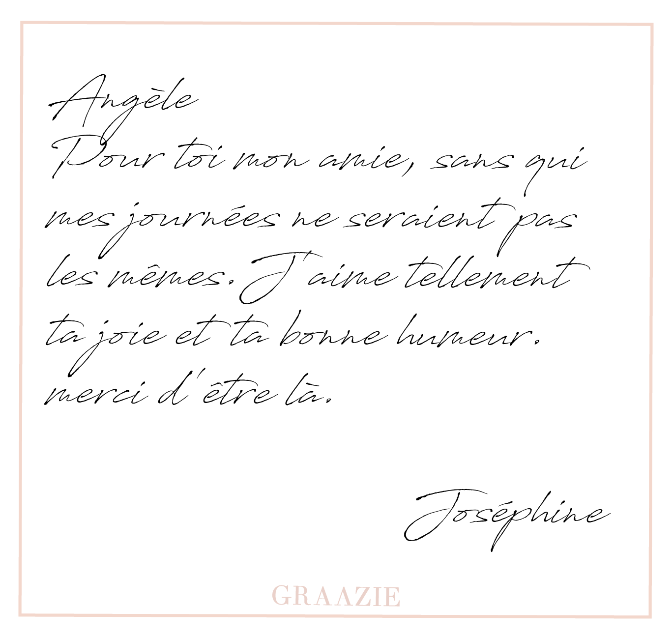 Carte Message de Joséphine