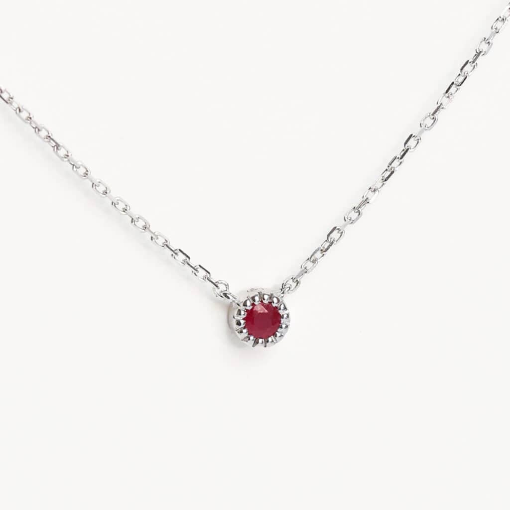 Collier mon premier rubis véritable argent