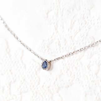 Genuine sapphire necklace in silver