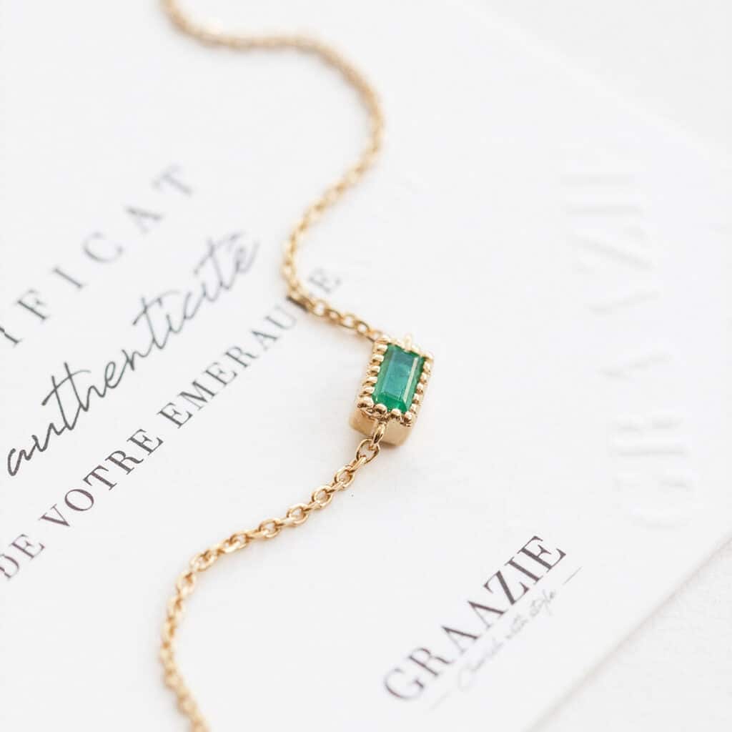 Emerald bracelet with baguette - Graazie