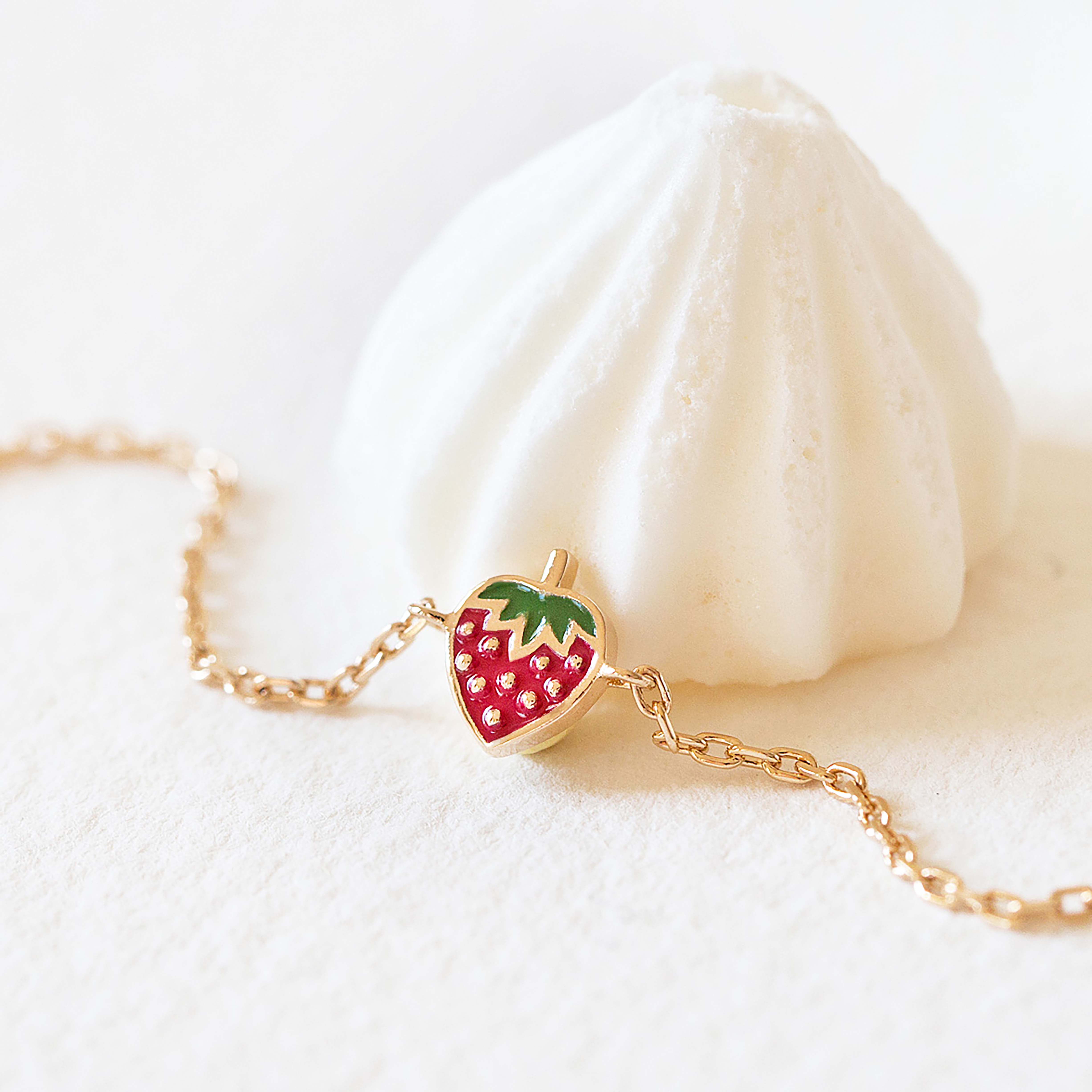 Bracelet fraise pour petite fille en argent 925/1000 MON-BIJOU