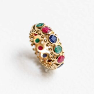 Ring Byzance Ruby Sapphires Emeralds