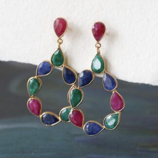 Byzance Ruby Sapphire Emerald Earrings