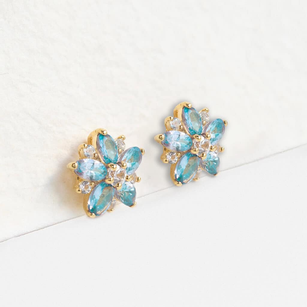 Boucles d'oreilles fleurs Tanzanites véritables