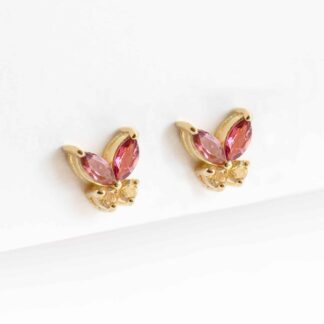 Tourmaline and citrine butterfly ear studs