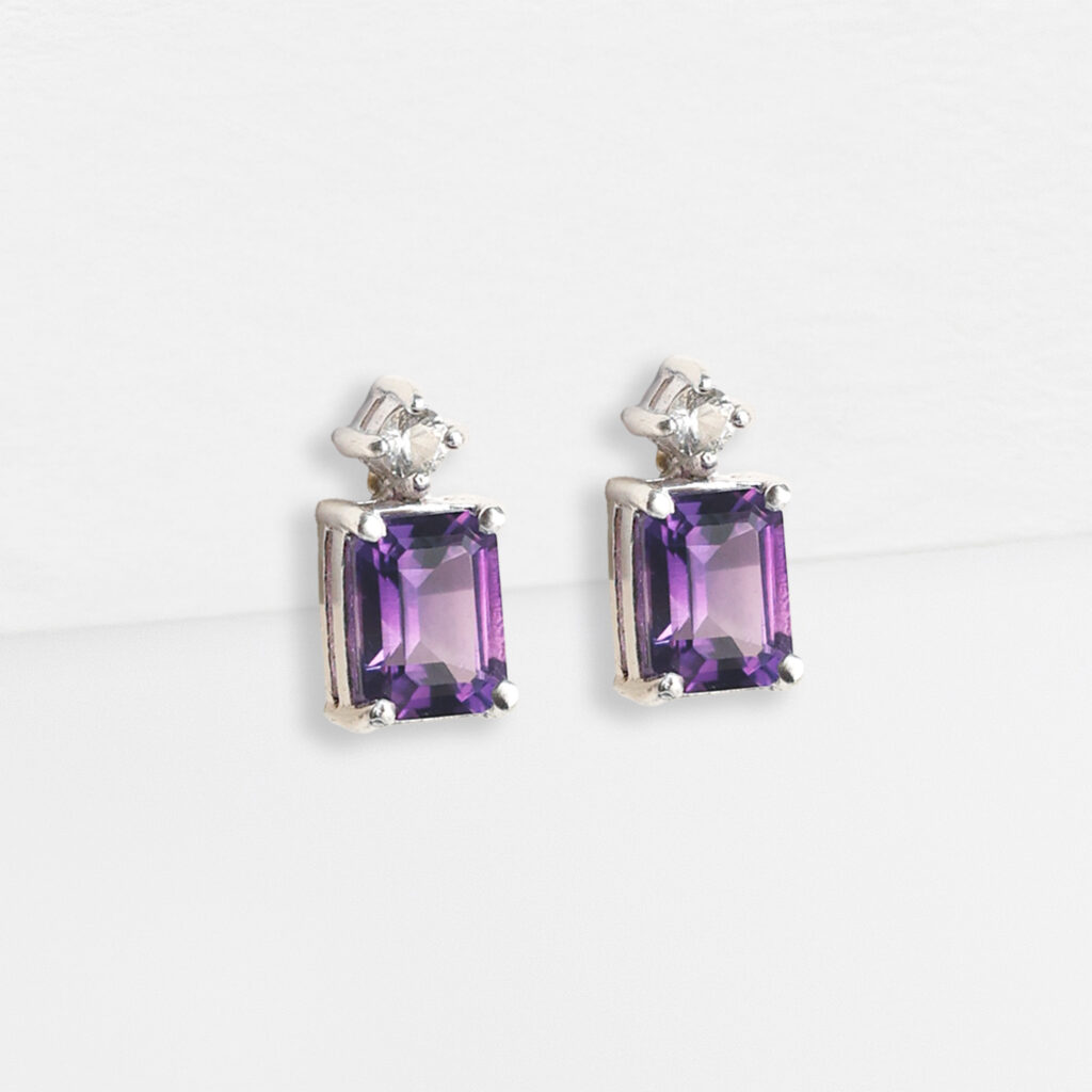Boucles d'oreilles améthystes véritables
