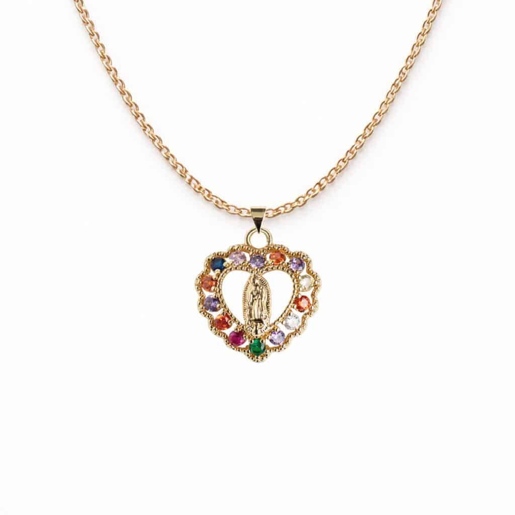 Collier Médaillon Vierge Marie Coeur