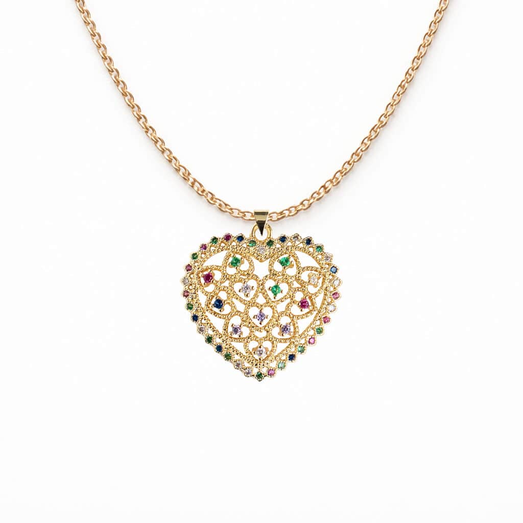 Collier Pendentif Coeur Ajouré