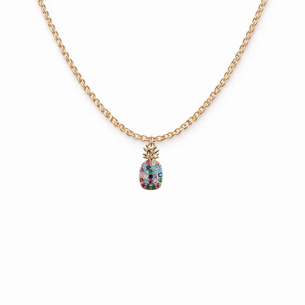 Collier Pendentif Ananas Multicolore