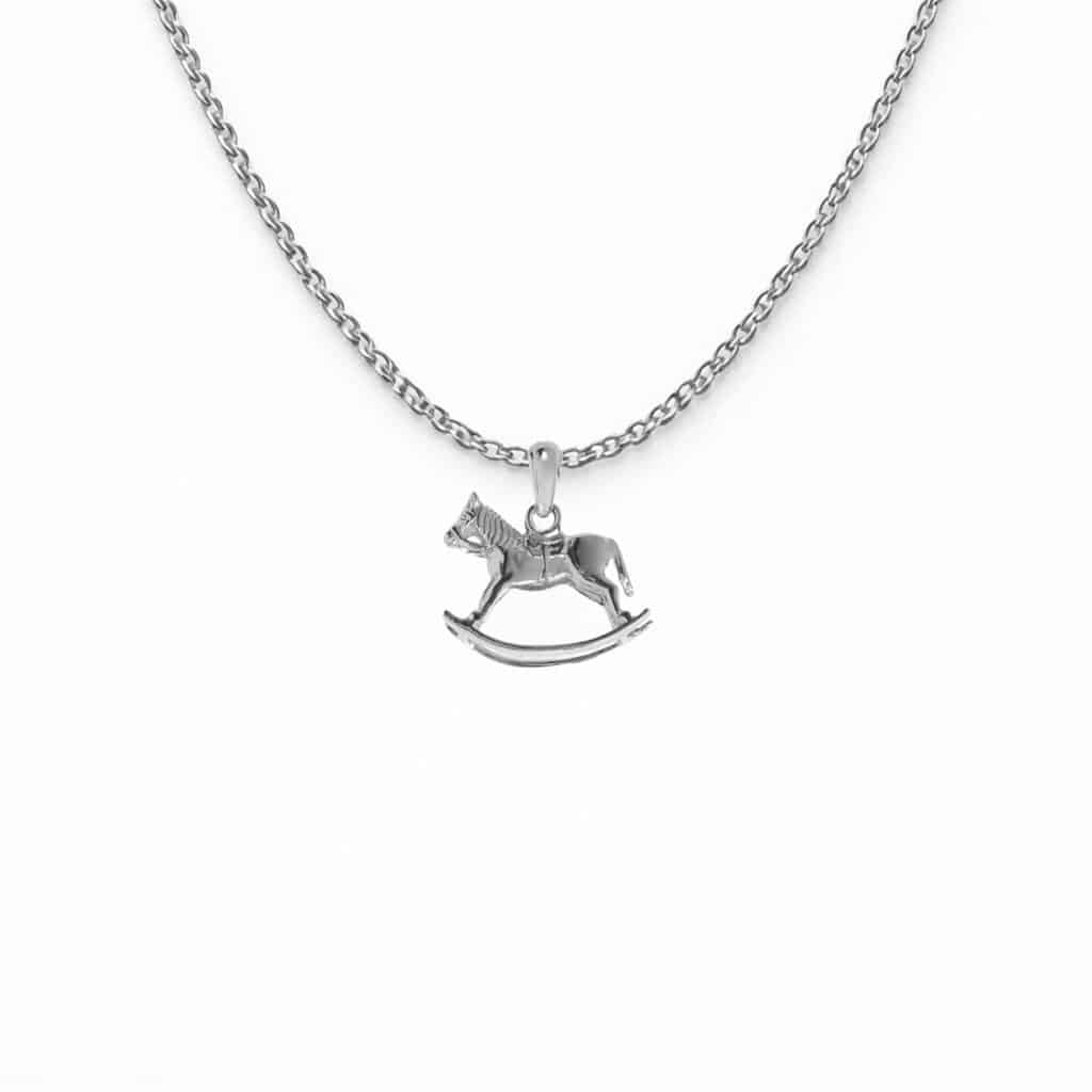 Collier Pendentif Cheval à Bascule en Argent - Enfant
