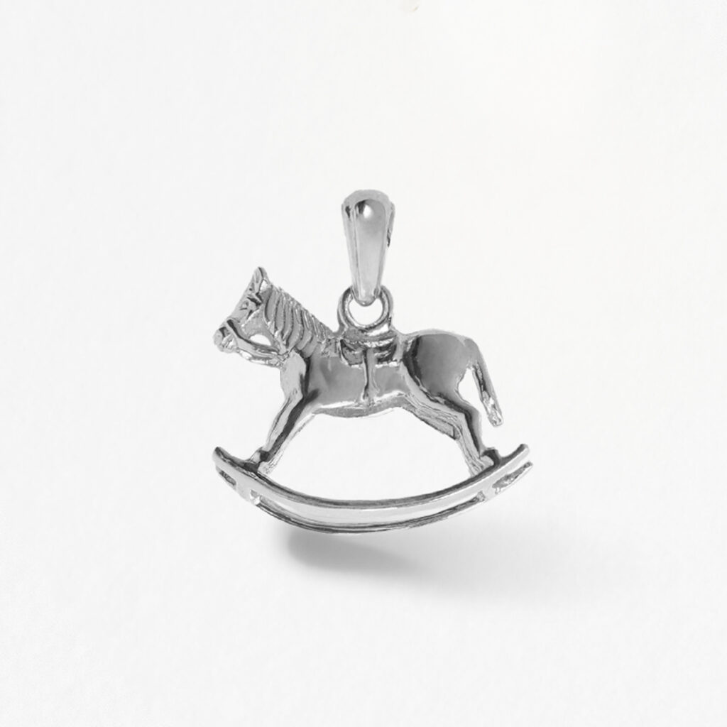 Collier Pendentif Cheval à Bascule en Argent - Enfant