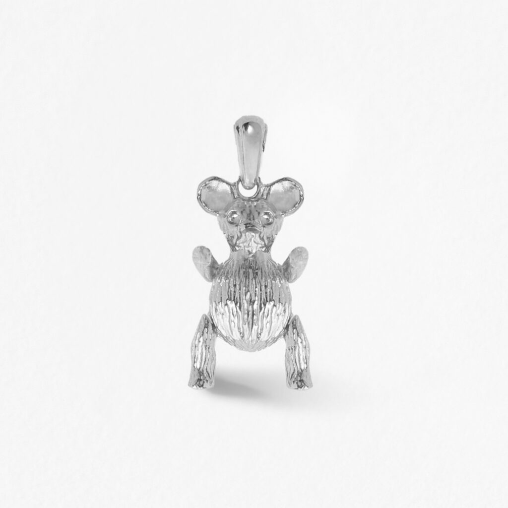 Collier Pendentif Ourson Articulé en Argent - Enfant