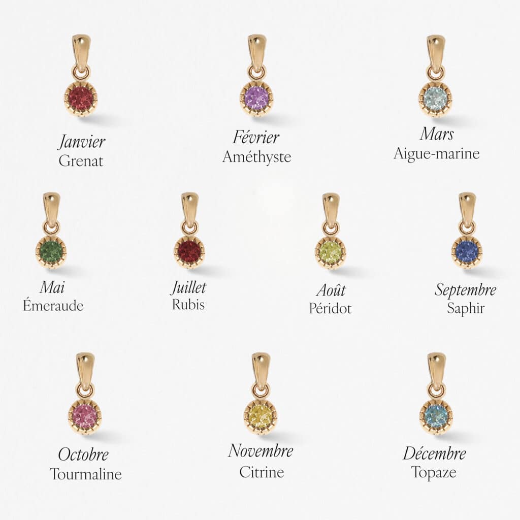 Collier Pendentif Pierre de naissance