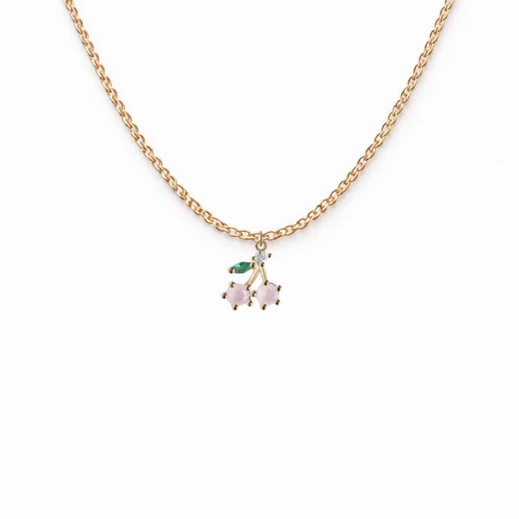 Collier Pendentif Cerise