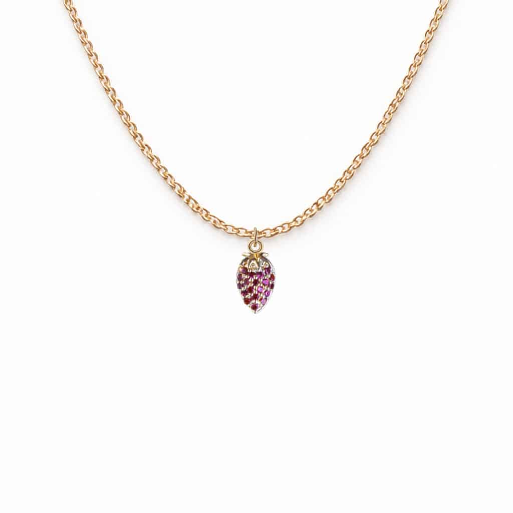 Collier Pendentif Fraise