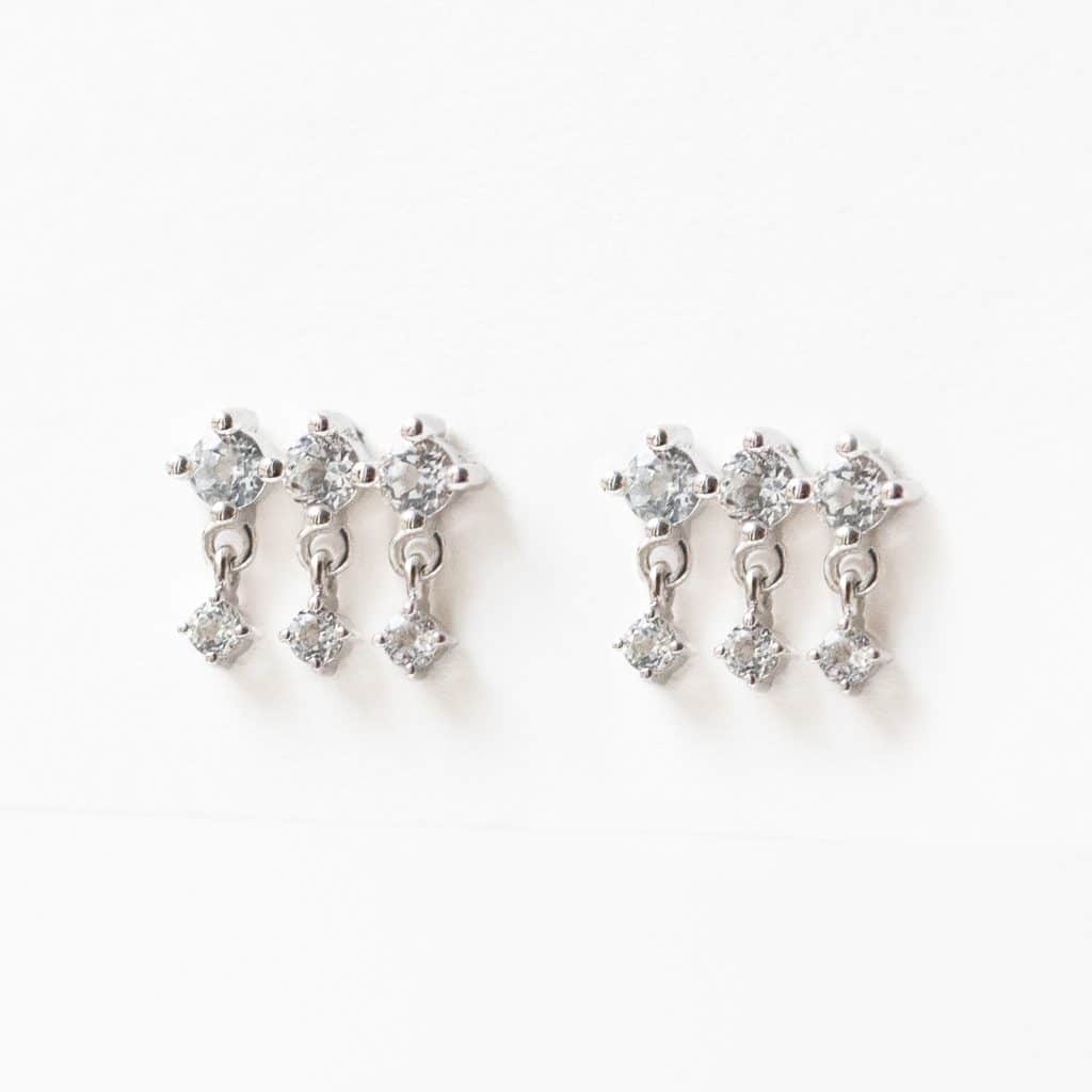 Boucles d'oreilles Art déco topazes véritables - En Argent