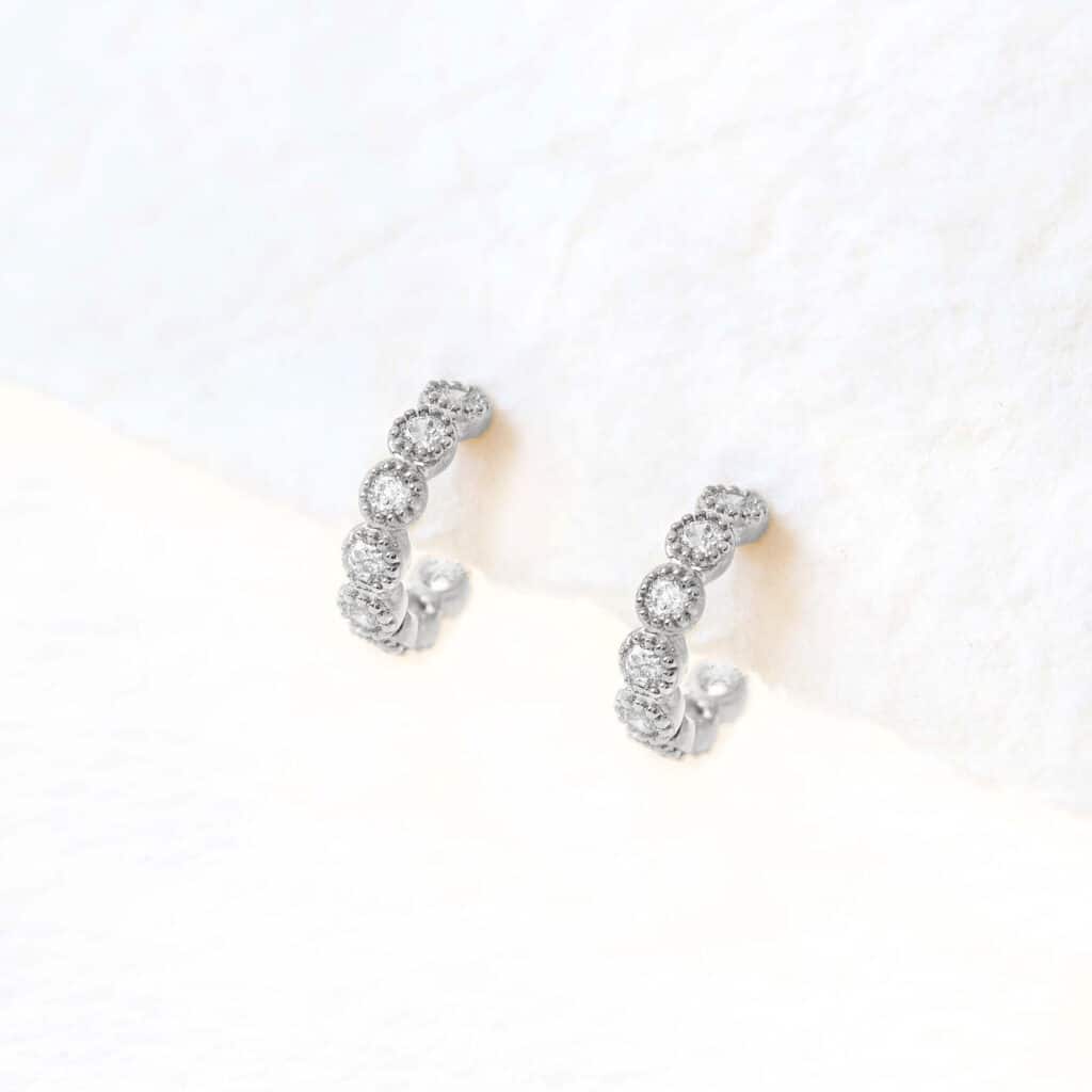 Petites créoles en argent femme brillant