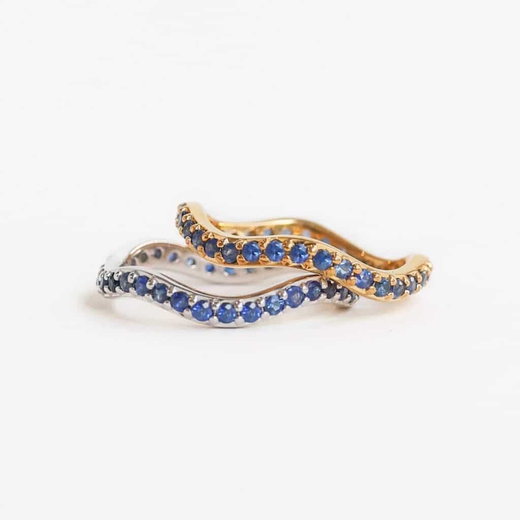 Bague Wavy Saphirs Véritables