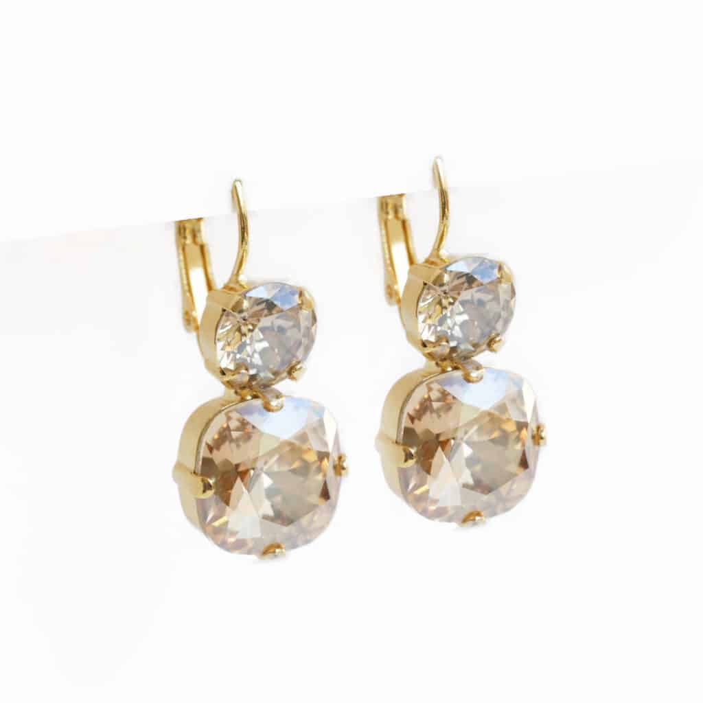 Boucles d'oreilles cristal champagne