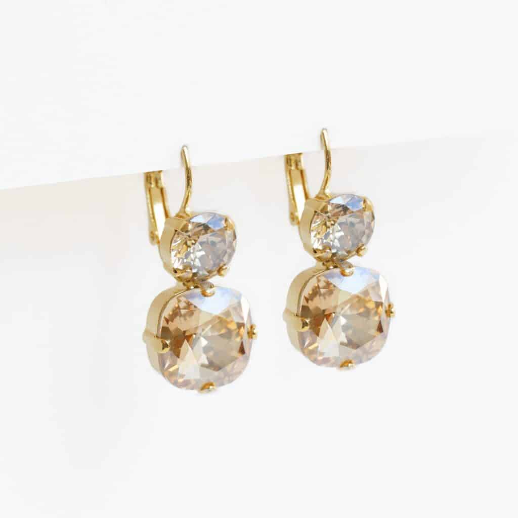 Boucles d'oreilles cristal champagne