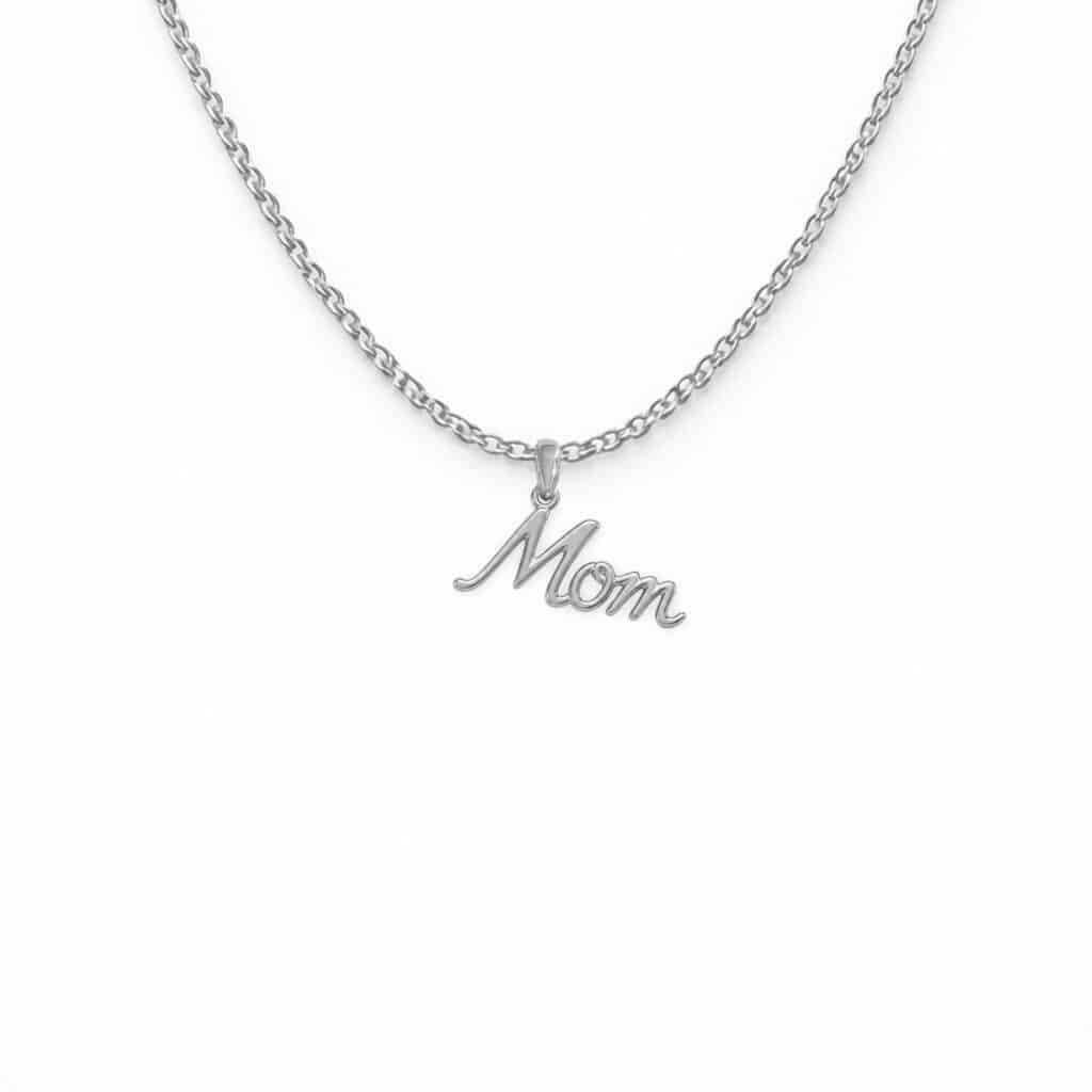 Collier Pendentif Mom en argent 925 pour femme manuscrit