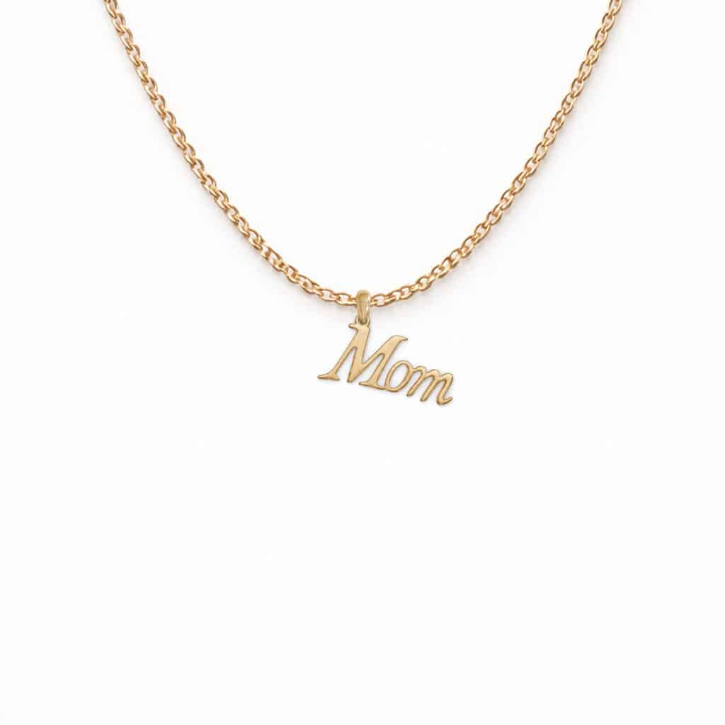 Collier pendentif Mom en or vermeil 18 carats 5 microns pour femme italique