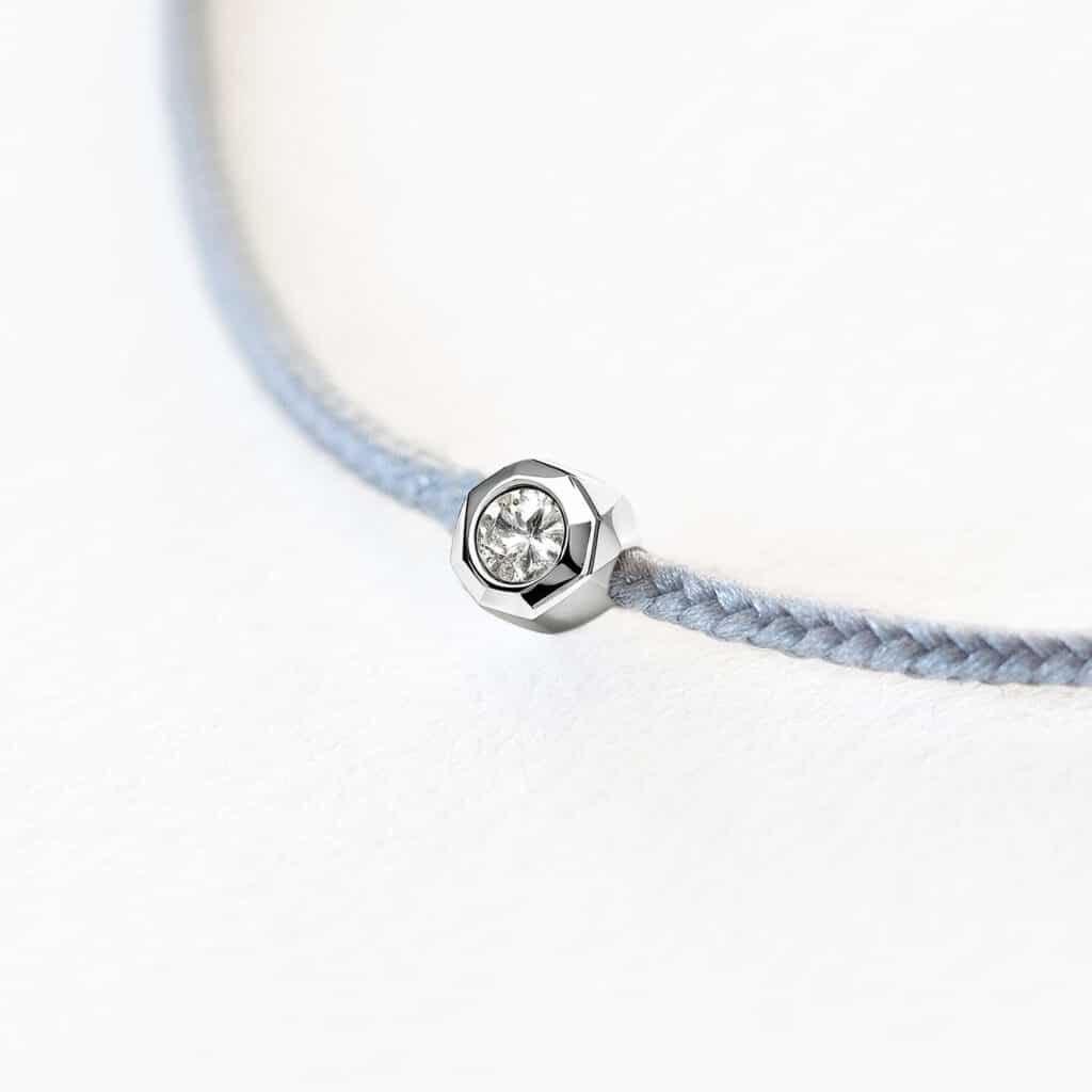 Mon Précieux Diamant - Bleu Gris - Homme en argent